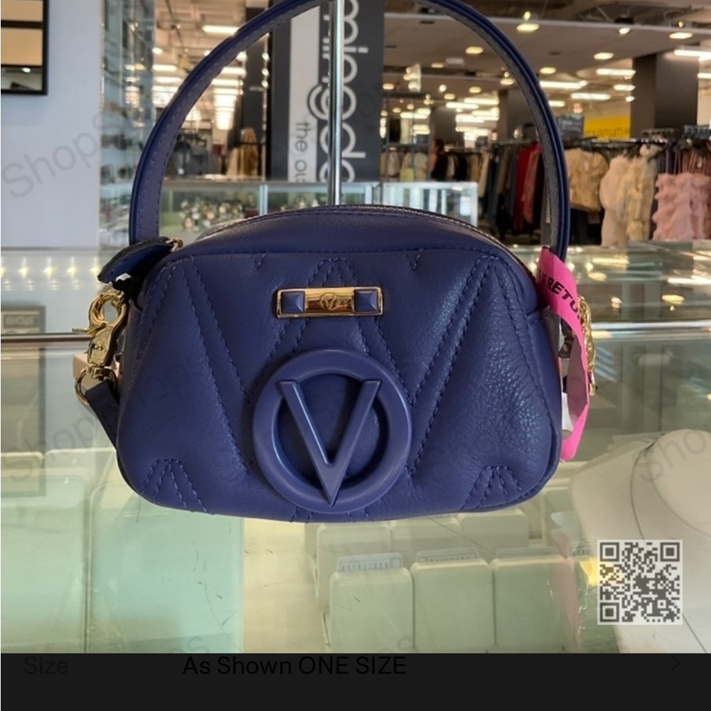Valentino Navy Mini Bag with Pink Accent